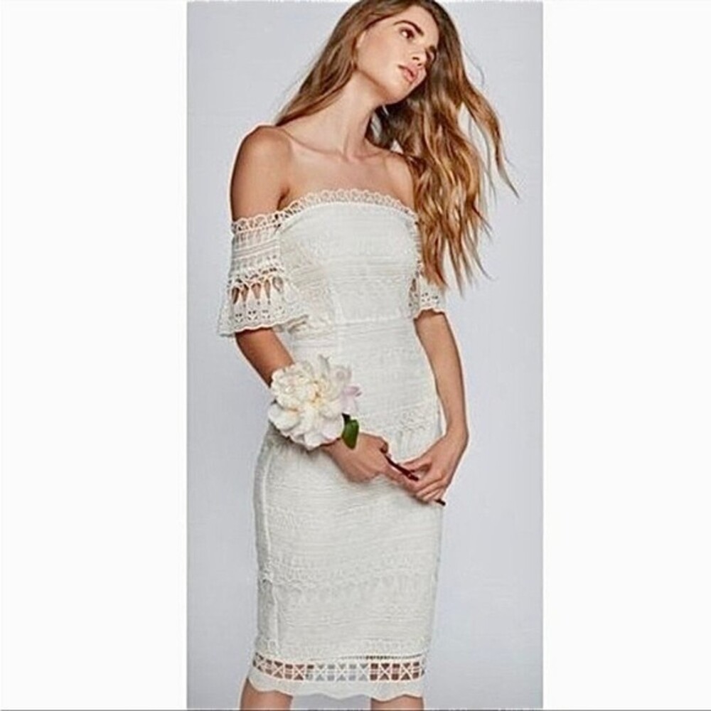 SAYLOR X Free People Mariah Midi Dress in Ivory S NWOT